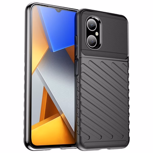 Thunder Case Xiaomi Poco M4 5G silikoonist soomuskate must