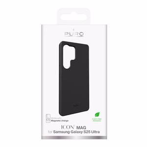 Puro Icon Mag Silicone Ümbris with MagSafe jaoks Samsung Galaxy S25 Ultra - must