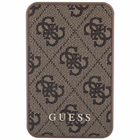 Guess Powerbank 15W GUPB5LP4GEGW 5000mAh pruun/pruun 4G nahast metallist logo