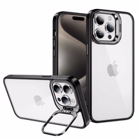 Tel Protect Kickstand Ümbris + camera glass (lens) jaoks Iphone 15 Plus must