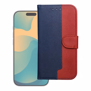 Flip case for iPhone 17 PRO MAX / 18 PRO MAX Split Book navy and red