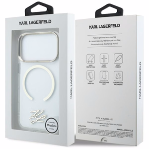 Karl Lagerfeld IML KL Script Logo MagSafe Ümbris for iPhone 17 Pro Max - Clear