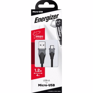 Energizer Classic C610MGBK USB-A–Micro-USB laadimis- ja andmekaabel, 1,2 m, must