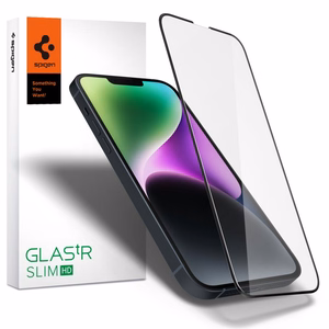 Spigen Glass FC Закалённое стекло для iPhone 13 / 13 Pro / 14 / 16e / 17e - чёрный