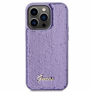 Guess Sequin Script Metal ümbris jaoks iPhone 15 Pro - lilla