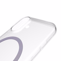 Puro Lite Mag TPU+PC Ümbris Compatible with MagSafe jaoks iPhone 17 - Läbipaistev with Roosa Ring