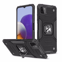 Wozinsky Ring Armor Case Kickstand Tough Rugged Cover for Samsung Galaxy A22 4G must
