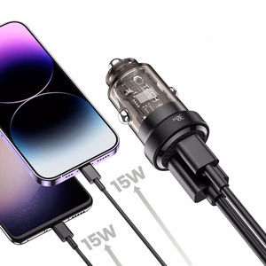 Tech-Protect CC30W Car Laadija USB-C PD 30W / USB-A QC 3.0 - must