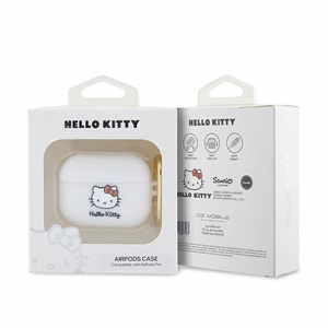 Hello Kitty Silicone 3D Kitty Head ümbris jaoks AirPods Pro - valge