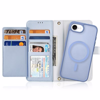 Dux Ducis Lawa iPhone 16e Leather Ümbris with Detachable Magnetic Wallet - Sinine