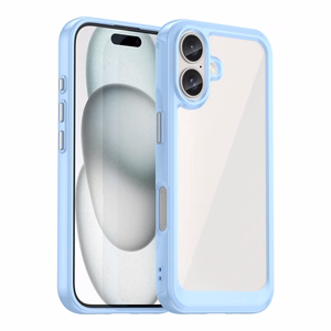 Outer Space Ümbris with Gel Frame jaoks iPhone 16 Plus - Sinine