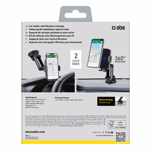 SBS TESUPEXTWIR15W 15W Wireless Laadija Hoidja - must