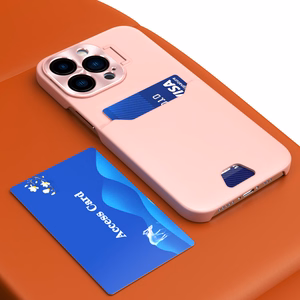 Leather Stand Ümbris jaoks iPhone 14 Plus Card Wallet Cover with Stand roosa