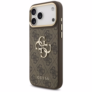 GUESS ümbris jaoks IPHONE 17 Pro Max GUHCP17XP4G4BCSW (PU W/ Big 4G Classic & Big Strap Metal Buttons) brown