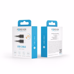Forever cable USB-C - USB-C 1,0 m 60W black