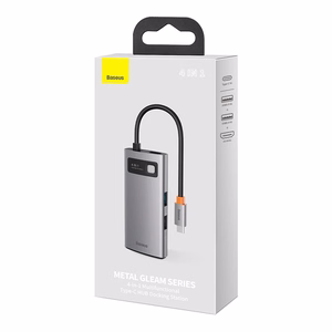 Jaotur 4in1 Baseus Metall Gleam seeria, USB-C to USB 3.0 + USB 2.0 + HDMI + USB-C PD