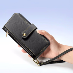 Dux Ducis Lawa iPhone 16e Leather Ümbris with Detachable Magnetic Wallet - Must
