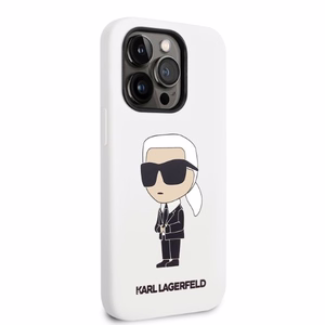 Karl Lagerfeld Silicone Ikonik ümbris jaoks iPhone 14 Pro Max - valge