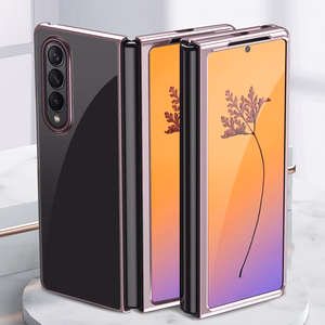 Plating Case ümbris Samsung Galaxy Z Fold 4 metallist raamiga sinine kate Samsung Galaxy Z Fold 4 jaoks