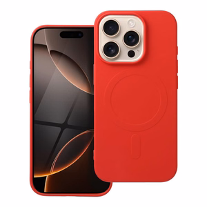 SILICONE MAG ÜMBRIS (big hole) compatible with MagSafe jaoks IPHONE 16 Pro punane