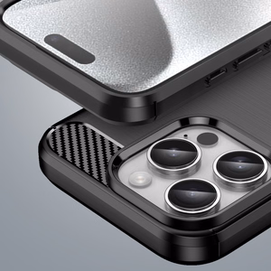 Carbon Ümbris jaoks iPhone 16 Pro Max Silicone Ümbris - Must