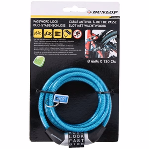 Dunlop koodiga jalgrattalukk, sinine