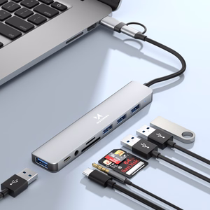 Hall 8-in-1 USB-jaotur Wozinsky WAH-81 USB 3.0, SD-kaardilugeja ja heliväljundiga