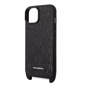 Karl Lagerfeld Monogram Plaque Logo Strap Ümbris jaoks iPhone 14 / 15 / 13 6.1" - must