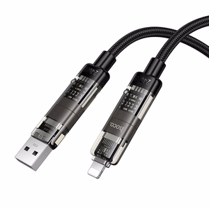 Kaabel 4in1 USB A/C USB C/Lightning Hoco 240W 1,2 m U151 must