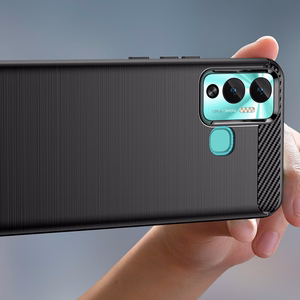 Carbon Case чехол для Infinix Hot 12 Play NFC / Hot 12 Play гибкая силиконовая карбоновая крышка чёрный