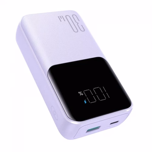 Akupank Joyroom JR-PBC07 violetne 20000mAh 30W (PD / QC3.0) + integreeritud Type-C / Lightning kaablid