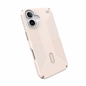 Speck Presidio2 Grip MagSafe'i ja ClickLocki toega ümbris iPhone 16-le, Bleached Bone/Heirloom Gold