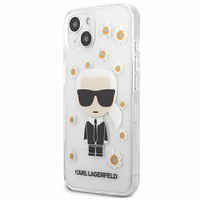 Karl Lagerfeld Flower Ikonik Karl ümbris iPhone 13 mini jaoks - Läbipaistev
