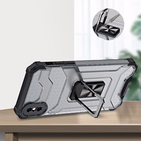 Crystal Ring Case Kickstand Tough Rugged Cover iPhone XS Max punane