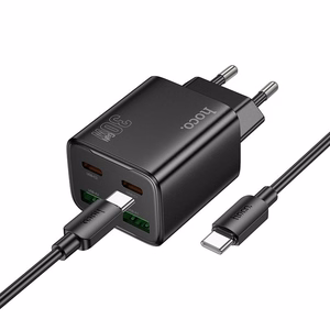 Phone Laadija Hoco 2 x USB C + 2 x USB A QC3.0 PD 3A 30W + Kaabel USB C to USB C N56 must