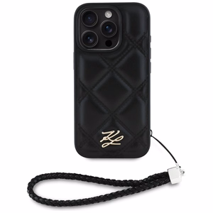 Karl Lagerfeld Quilted Initial Logo & Chain Strap iPhone 16 Pro Ümbris - Must