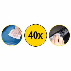 Dunlop niisked salvrätikud auto armatuurlaua hoolduseks, 40 tk