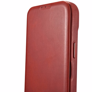 Чехол iCarer CE Oil Wax Premium Leather Folio для iPhone 14 Plus магнитный с откидной крышкой MagSafe красный