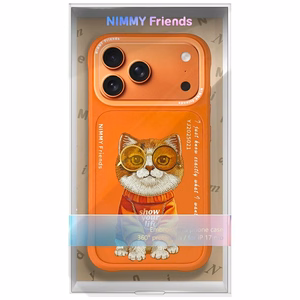 Nimmy Glasses Cool Cat Ümbris jaoks iPhone 17 Pro Max - oranž