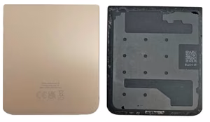 Back down ümbris jaoks Samsung F721 Z Flip4 5G Roosa Kuldne original (service pack)