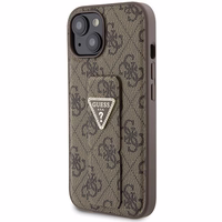 Guess Grip Stand 4G Triangle Strass ümbris jaoks iPhone 15 - brown