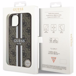 Guess GUHMP14MP4RPSW iPhone 14 Plus 6.7" коричневый/коричневый hardcase 4G Printed Stripes MagSafe
