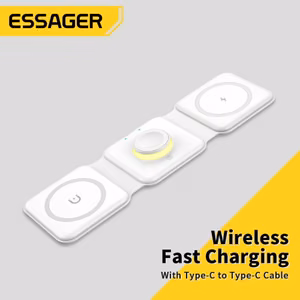 Juhtmevaba laadija Essager Nuo 3in1 valge 15W (iPhone / Apple Watch / Airpods / öövalgusti)