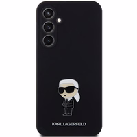 Karl Lagerfeld Silicone Ikonik Metal Pin ümbris jaoks Samsung Galaxy S23 FE - must