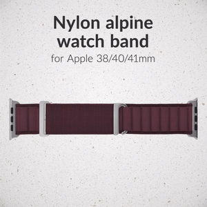 Mobilize nailonist kellarihm - Alpine - titaanist ühendusdetail - Apple 38/40/41mm - bordoopunane