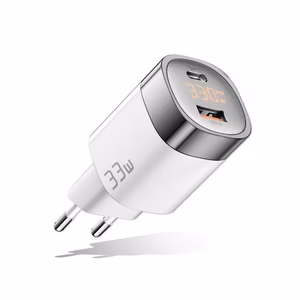 Laadija GaN USB Type-C, USB Type-A: 33W, PPS