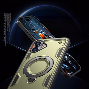 Hybrid Armor Trendy Ümbris with MagSafe jaoks iPhone 16 Plus - Roheline