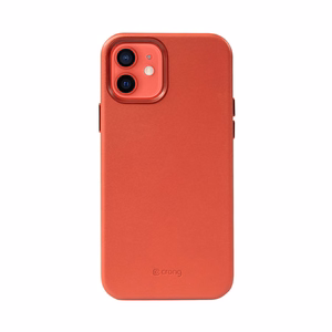 Crong Essential Cover Magnetic kunstnahast ümbris seadmele iPhone 12 / iPhone 12 Pro, MagSafe'iga, punane