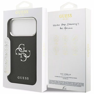 Guess Grained Big 4G Classic Logo ümbris jaoks iPhone 17 Pro Max - must