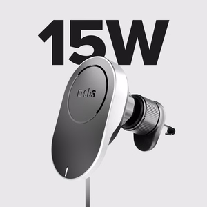 SBS TESUPP15WRETRACABL Wireless Laadija Smartphone Hoidja koos Retractable Kaabel Compatible koos MagSafe - must